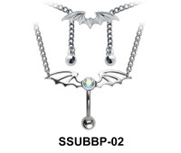 Wing Shape Belly Piercing Chain SSUBBP-02